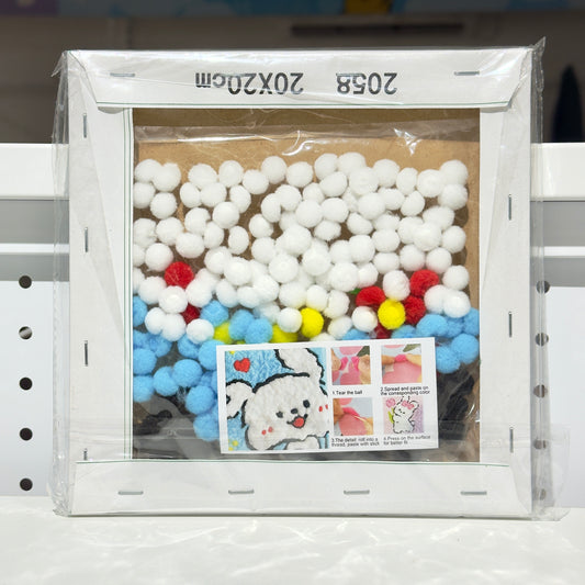 DIY Pom Pom Ball Paint Canvas