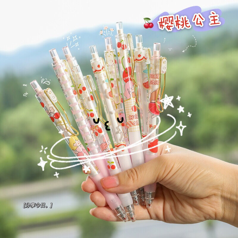Cherry Gel Pen Set (6pcs pack)