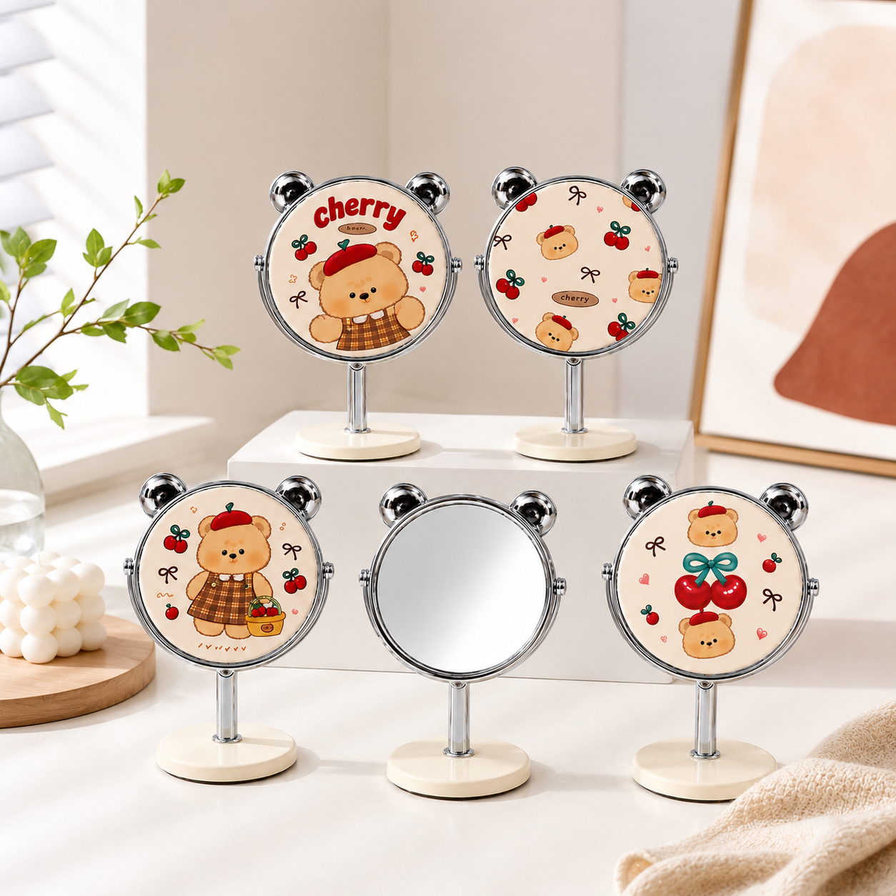 Cherry Bear Table Mirror