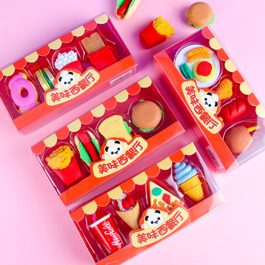 Food Theme Eraser 3pcs Pack