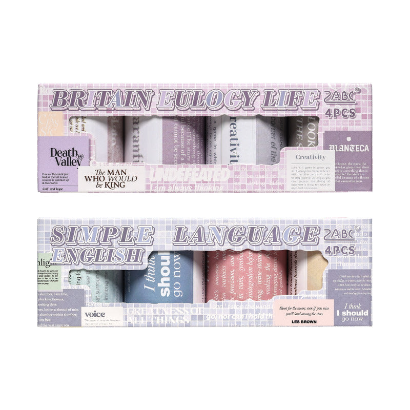 English Quote Theme Journaling Sticker Roll