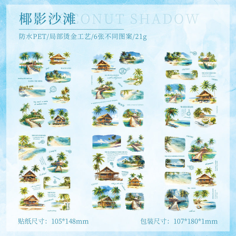 Beautiful Tour Line Journal Stickers (6Sheet Set)