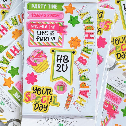 Happy Birthday Chipboard Sticker