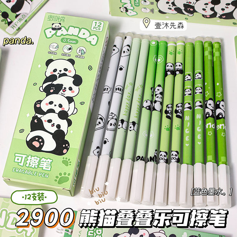 Panda Erasable Pens (Set of 12pcs)