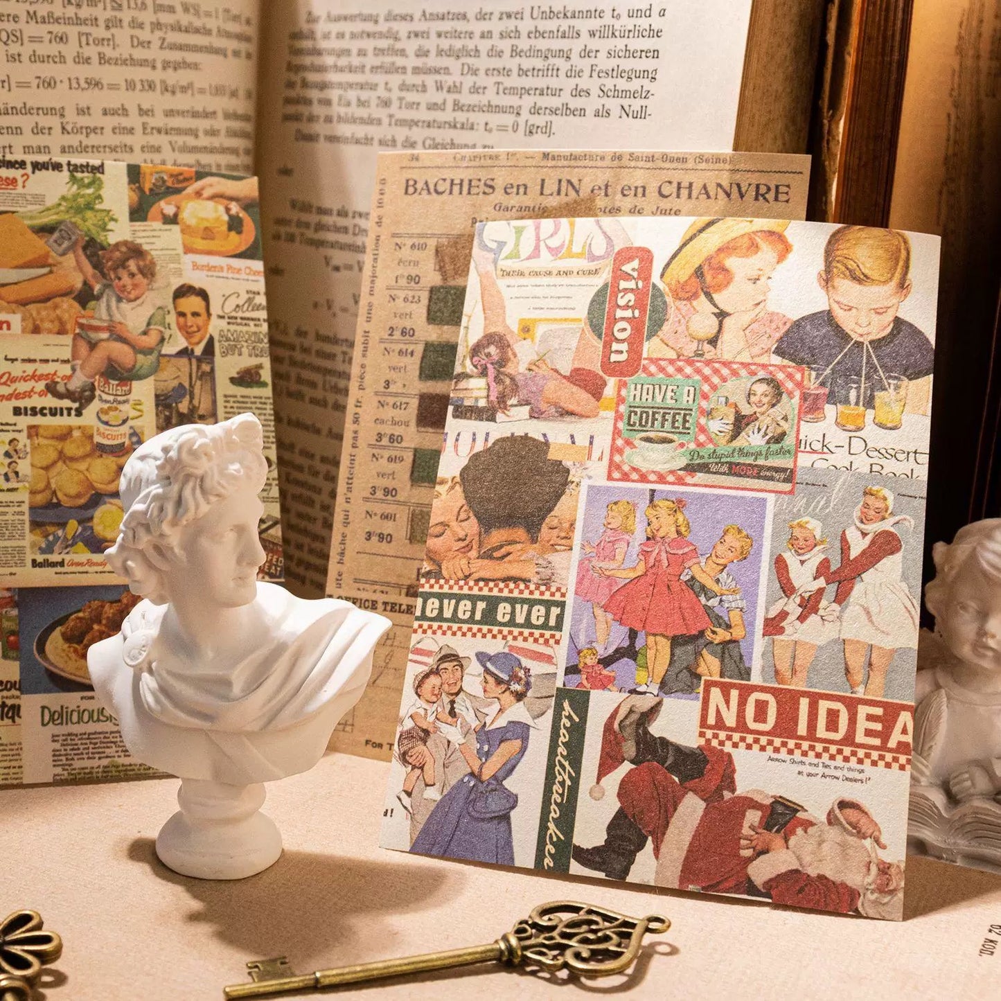 Retro Collage Journal Paper Kit