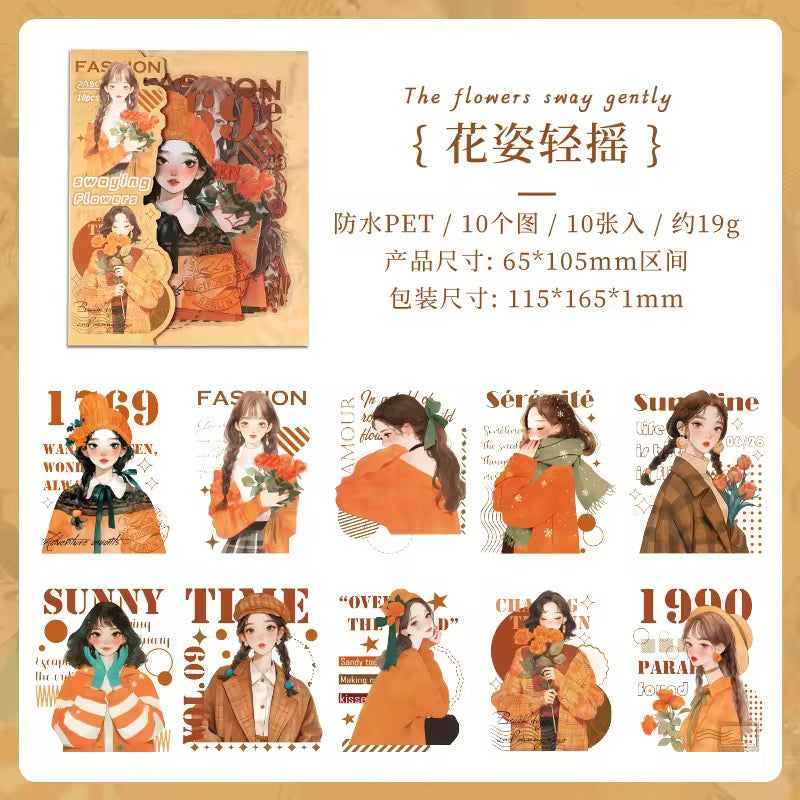 Girly Deco Sticker Set 10 PCs
