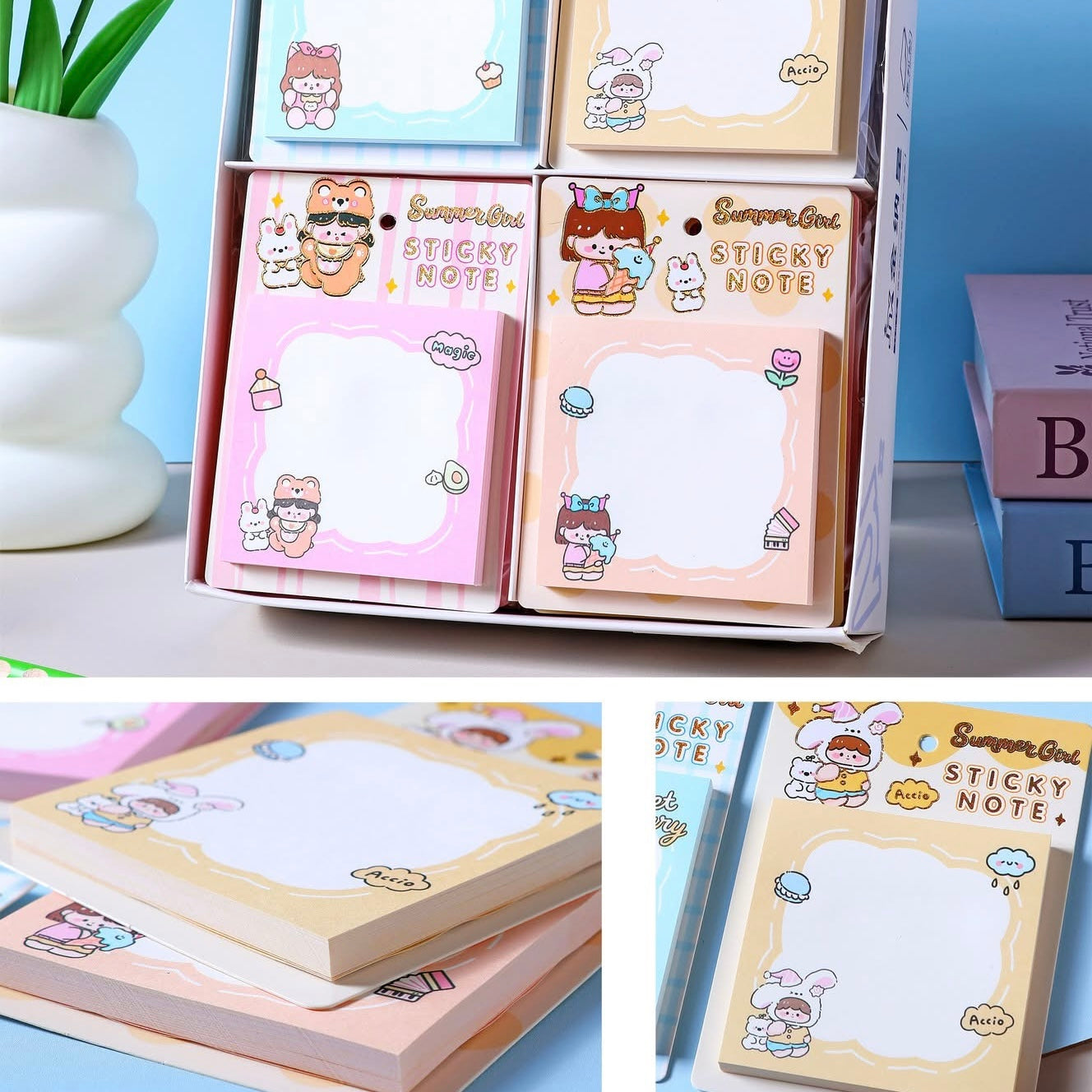 Kawaii Sticky Note w Pen