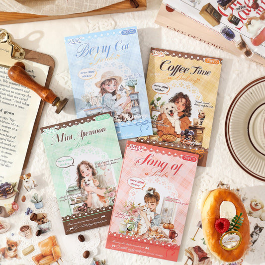 Girl With Pet Journaling Sticker Book