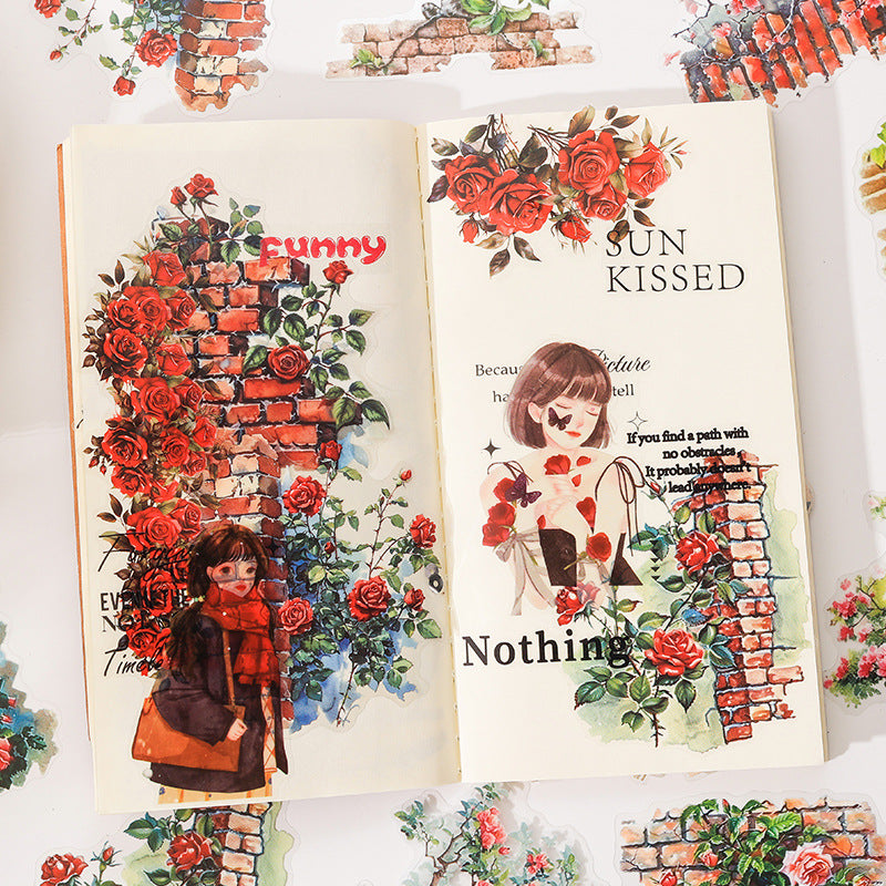 Vintage Floral Journal Stickers (6pcs Set)