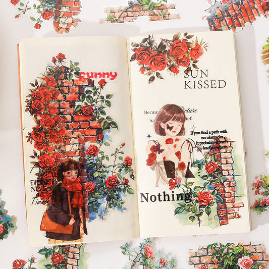 Vintage Floral Journal Stickers (6pcs Set)