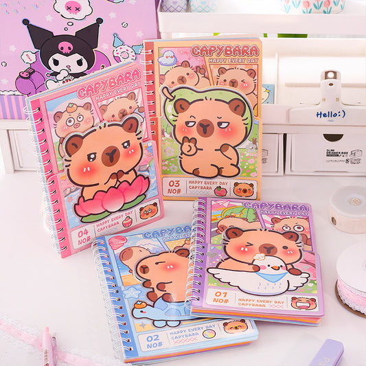 Capybara Kawaii Spiral Diary