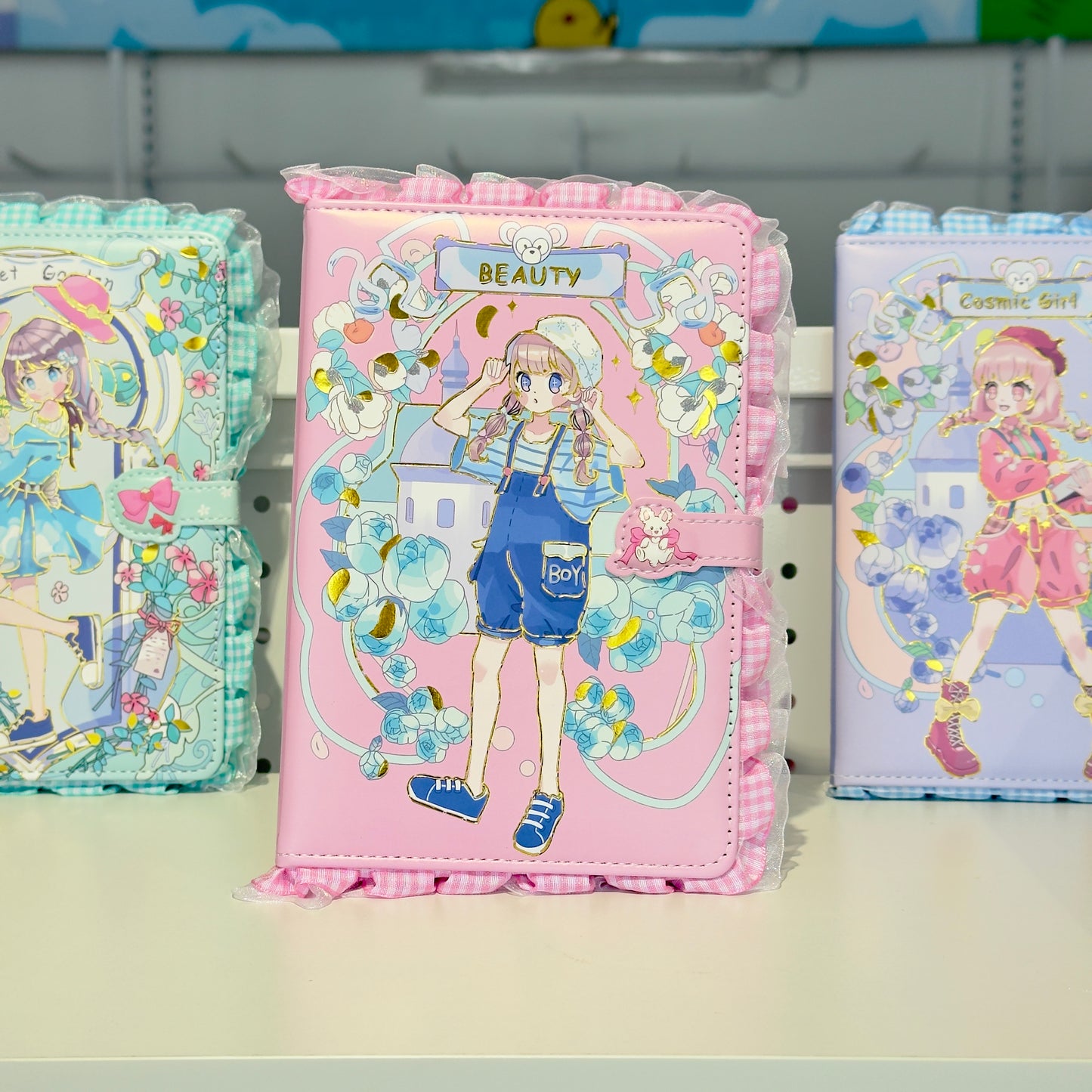 Kawaii Girly Diary With Gingham Border