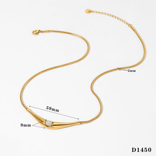 Retro Enamel Stone Anti Tarnish Necklace