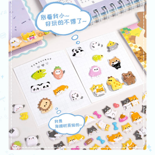 Kawaii Panda Puffy Sticker Set