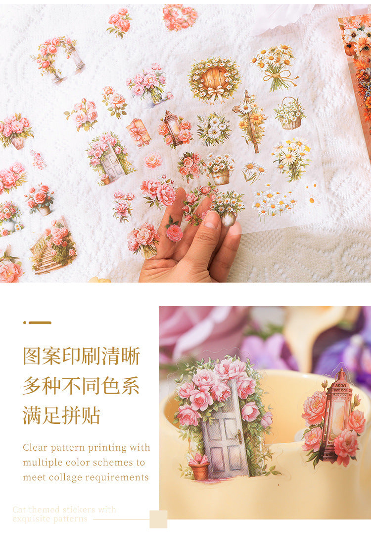 Vintage Floral Journal Stickers (6pcs Set)