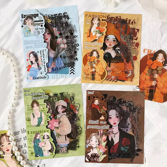 Girly Deco Sticker Set 10 PCs