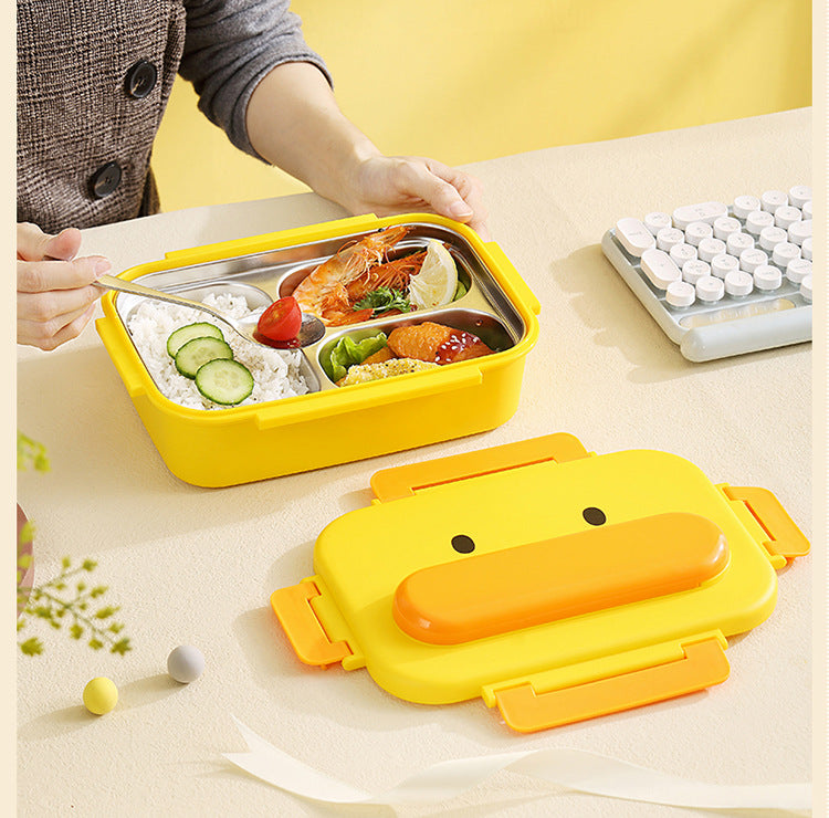 Kawaii Duck Lunch Box With Spoon Set