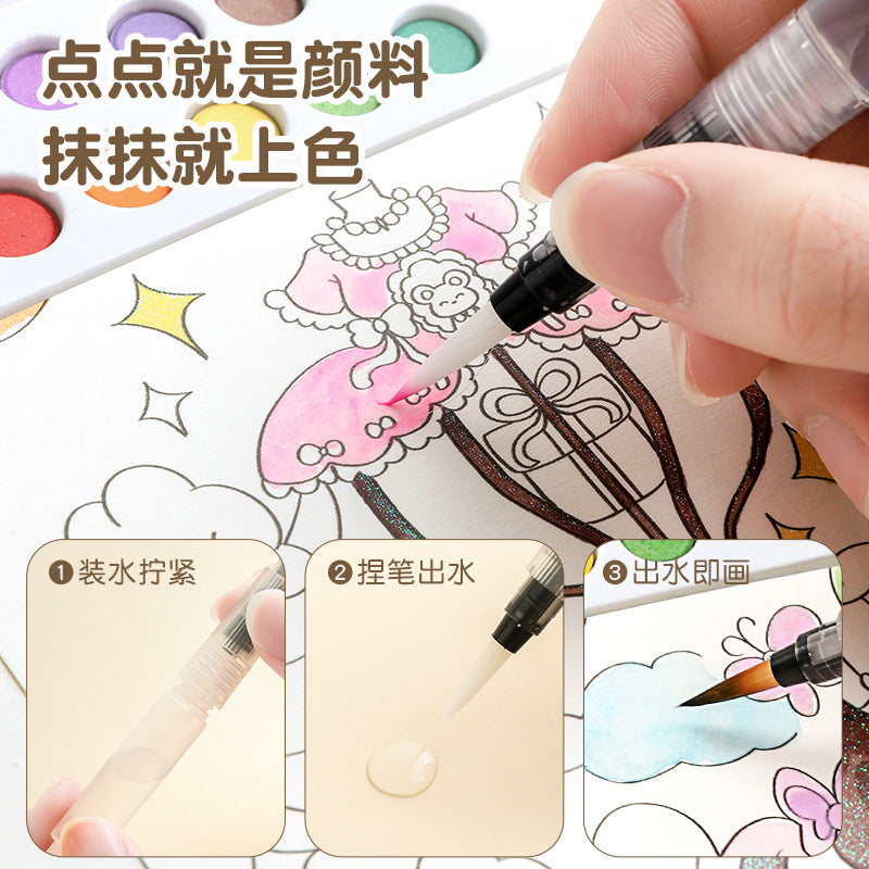 Panda and Capybara Water Color Book