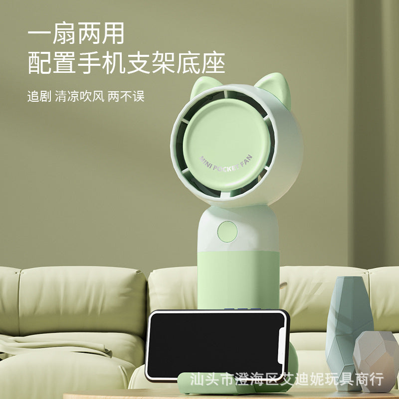 Pastel Mini Fan with Mirror