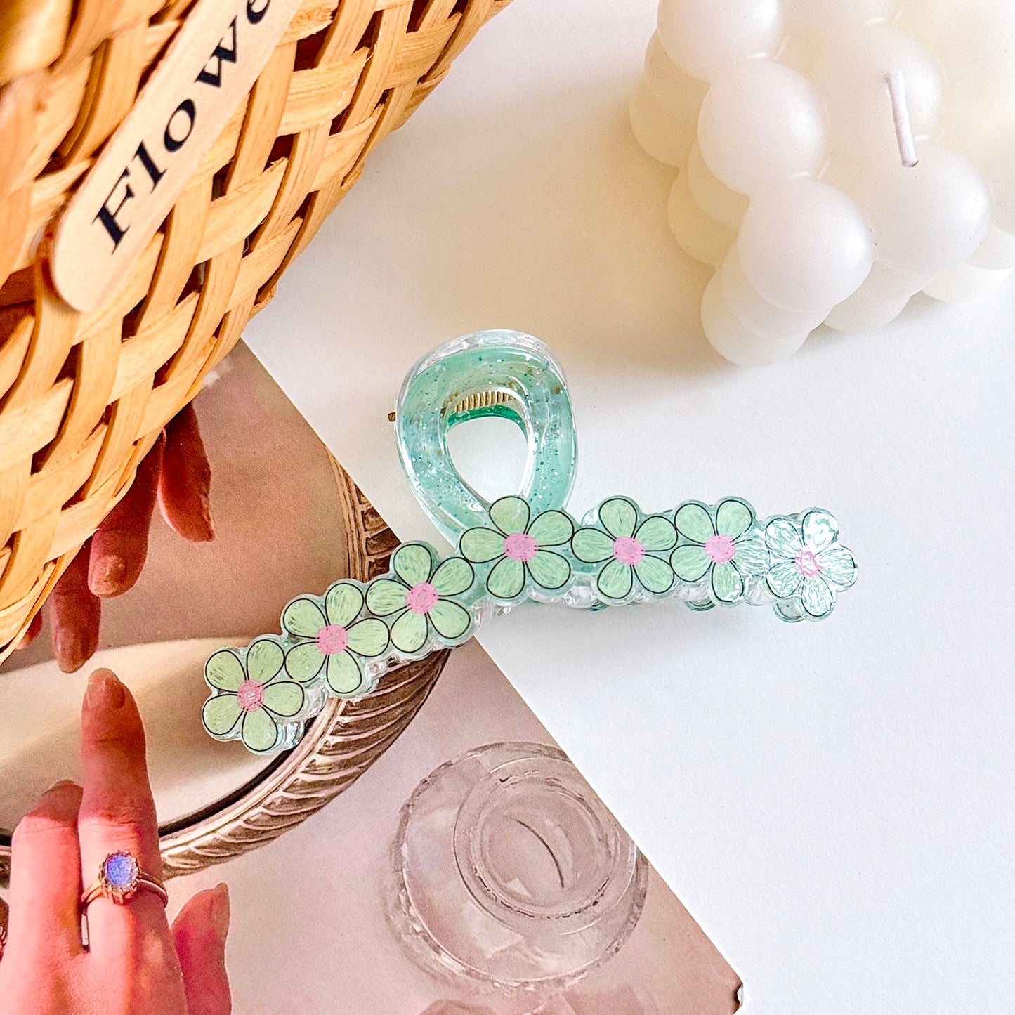 Floral Claw Clips