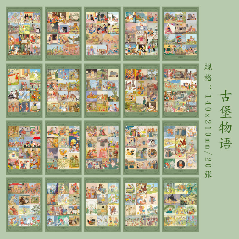 Vintage Sticker Book (20 sheet Included)