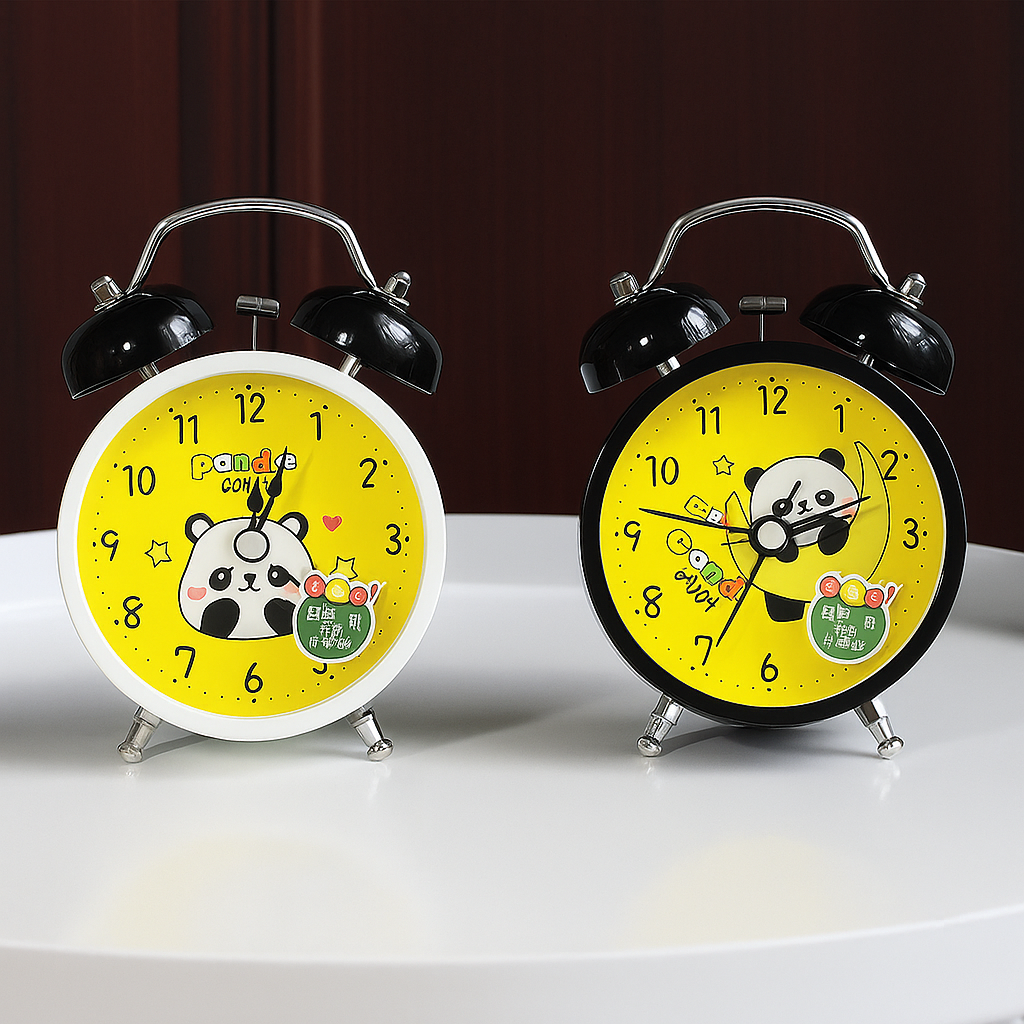 Panda Metal Mini Alarm Clock