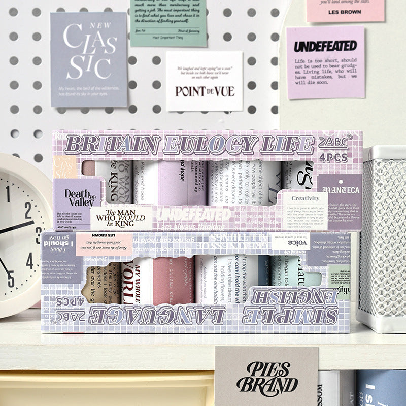 English Quote Theme Journaling Sticker Roll