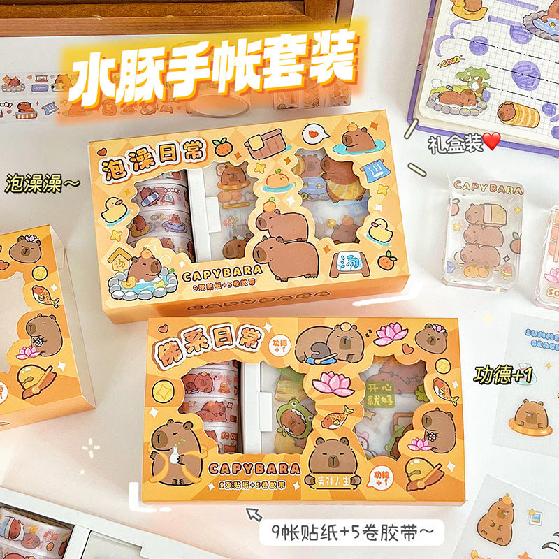 Capybara Sticker+Washitape Set