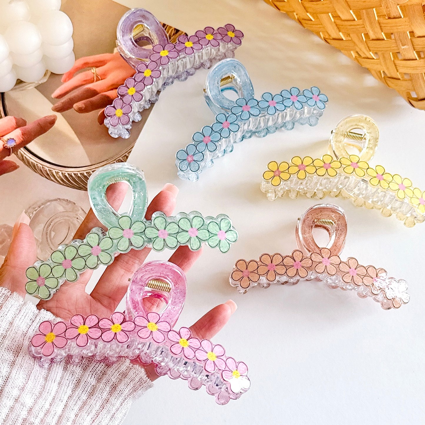 Floral Claw Clips