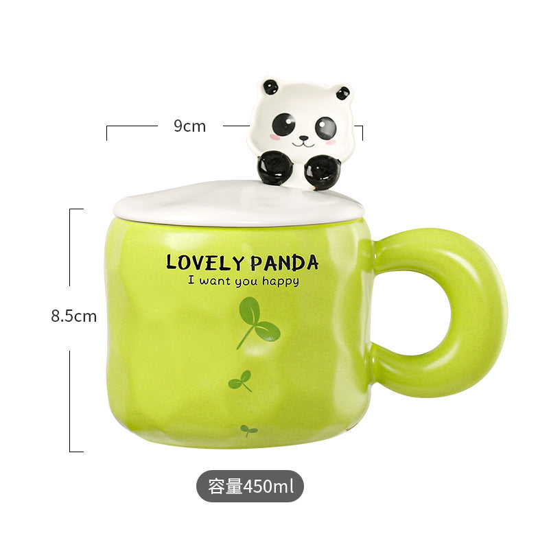 Panda Ceramic Mug With Spoon