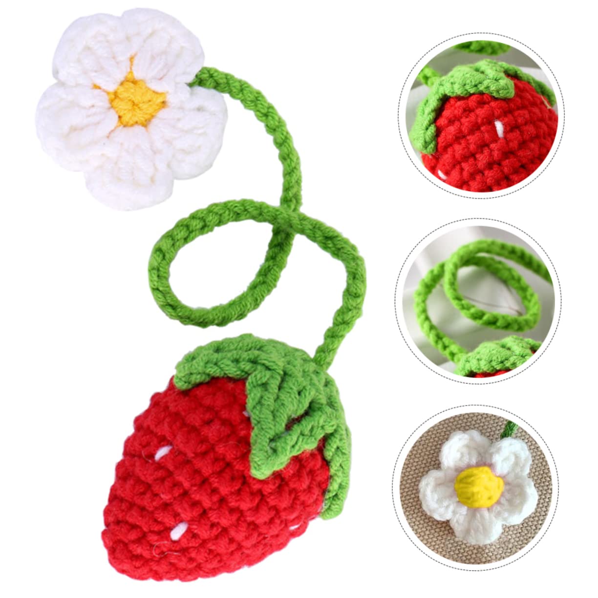 Crochet Strawberry Hanging Charm
