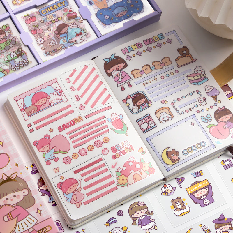 Kawaii Sticker Box (200pcs)
