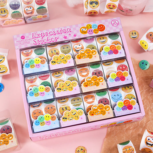 Emoji Glitter Sticker Roll