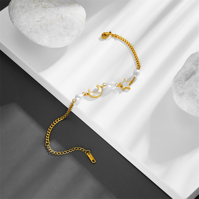 Anti Tarnish Bracelet With Imitation Pearl