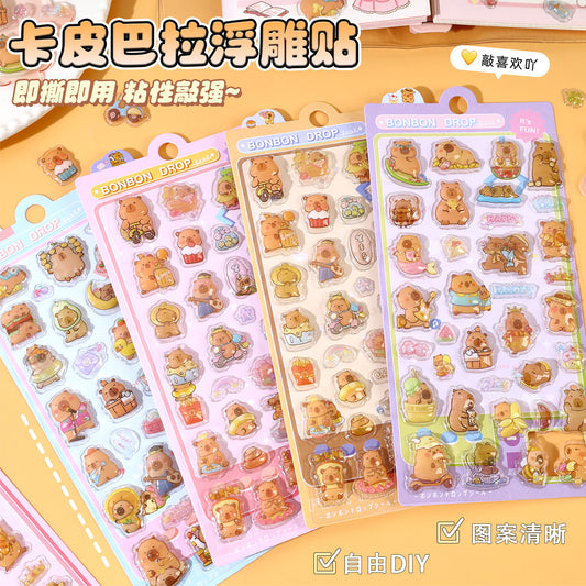 Capybara Puffy Sticker