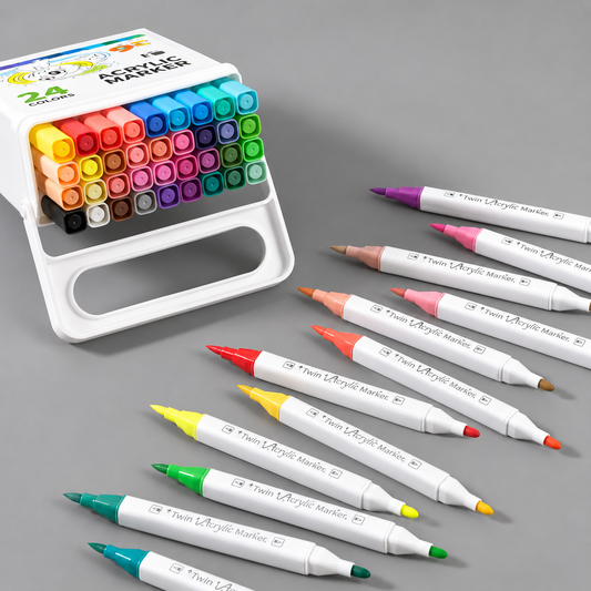 Dual-Tip Acrylic Marker 24Pcs