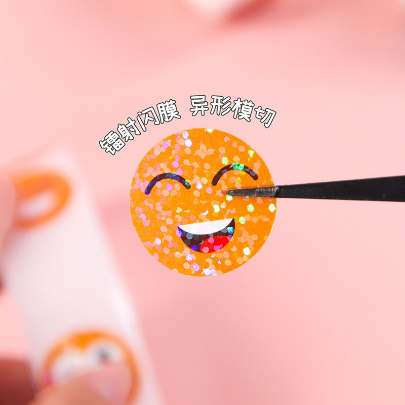 Emoji Glitter Sticker Roll