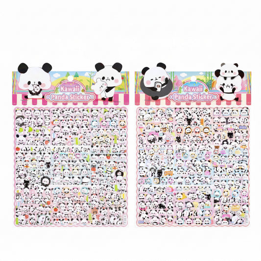 Kawaii Panda Puffy Sticker Set