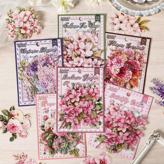 Floral Deco Stickers 20 Pcs
