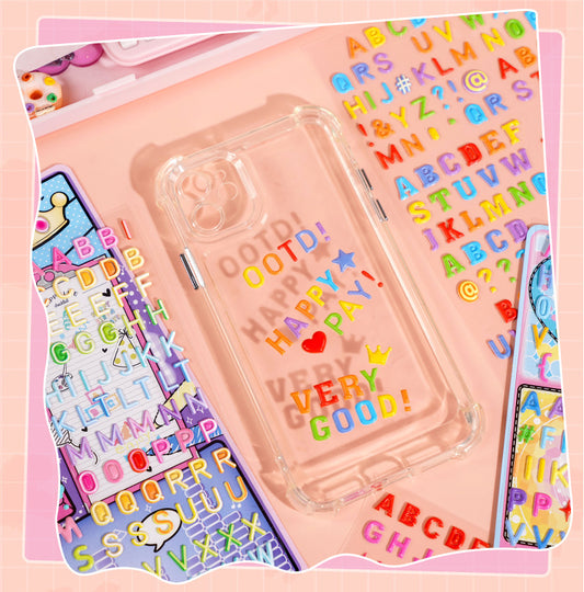 Kawaii Alphabet Puffy Sticker Set