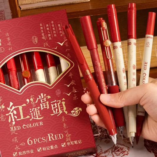 Kawaii Red Ink Pen Set