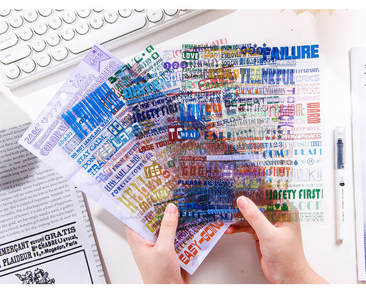 English Journaling Quotes 6 Sheet Sticker Set