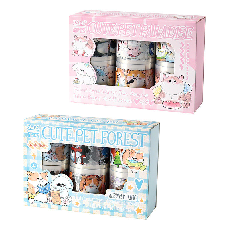 Cute Pet Washitape Roll Set 6 PCs
