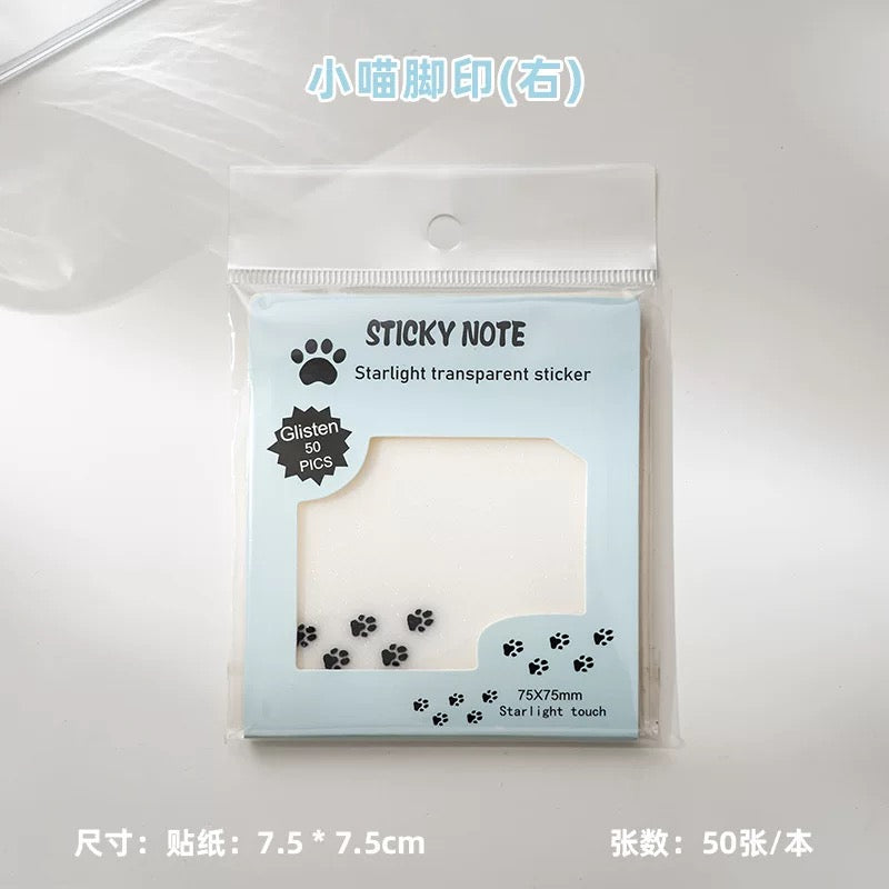 Kitty Paw Transparent Sticky Note