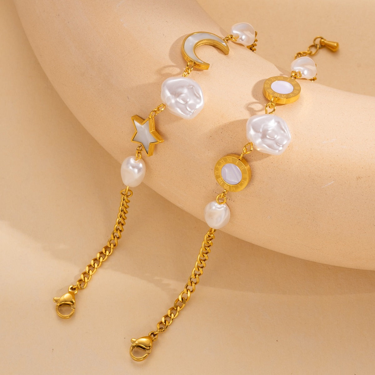 Anti Tarnish Bracelet With Imitation Pearl