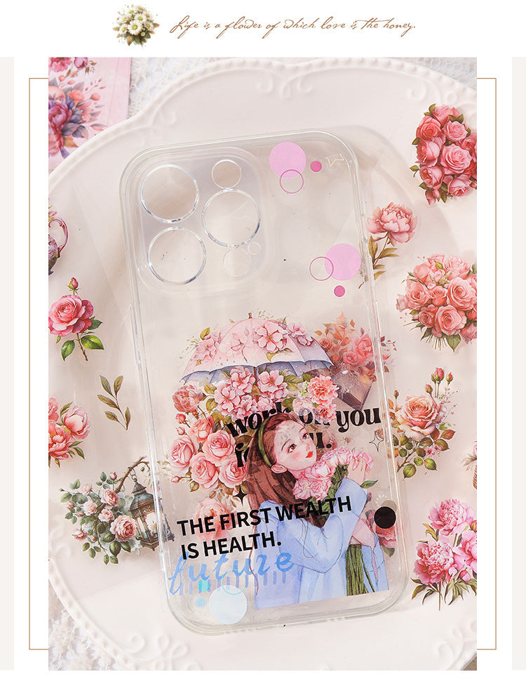 Vintage Floral Journal Stickers (6pcs Set)