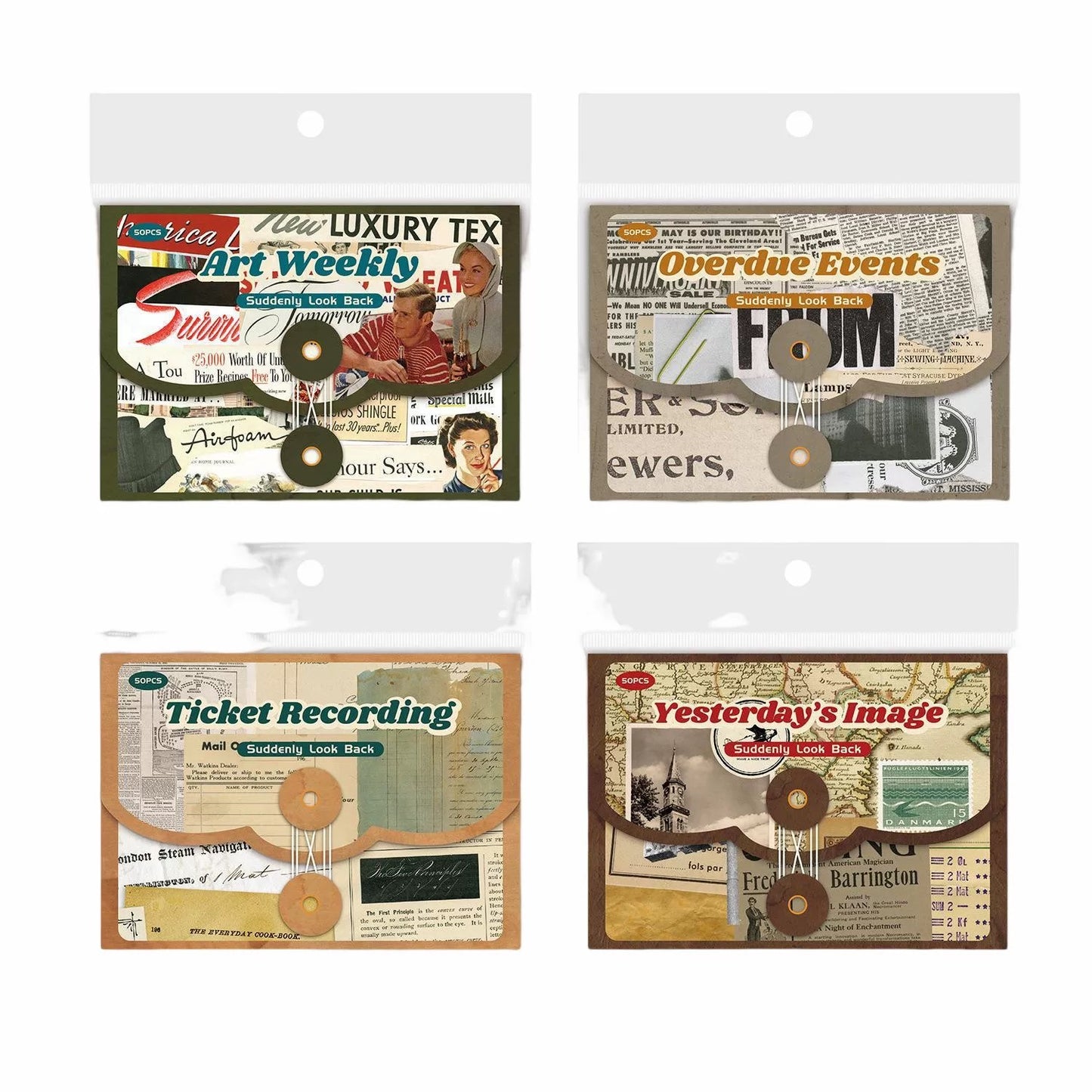 Retro Collage Journal Paper Kit