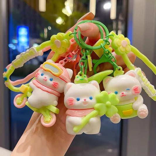 Lucky Kitty Couple Keychains