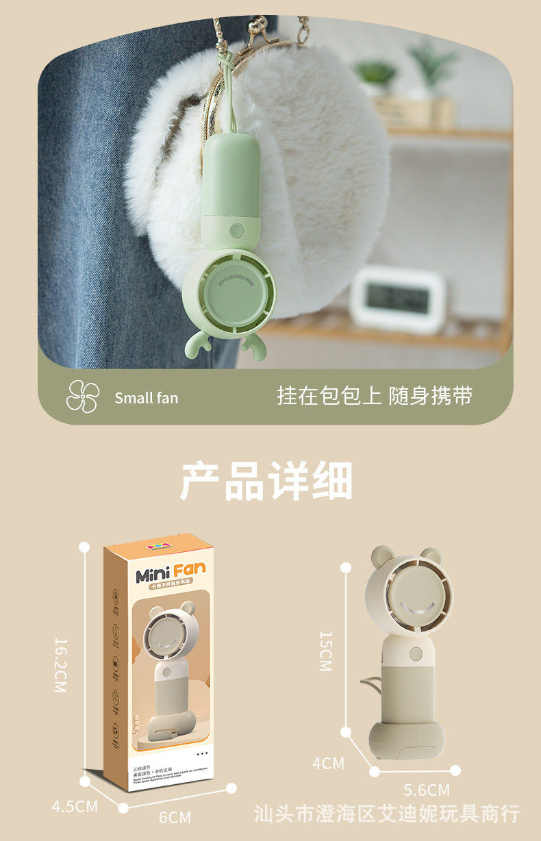 Pastel Mini Fan with Mirror