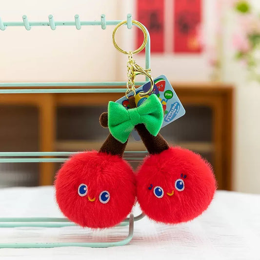 Cherry Plush Bag Keychain